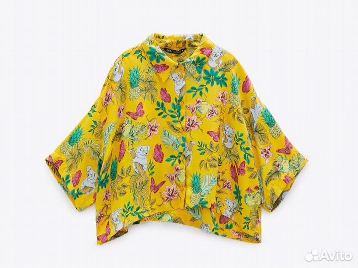 Рубашка XS Zara яркая