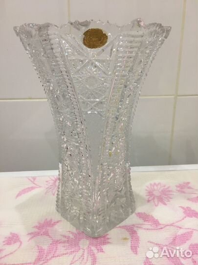 Хрустальная ваза для цветов Богемия