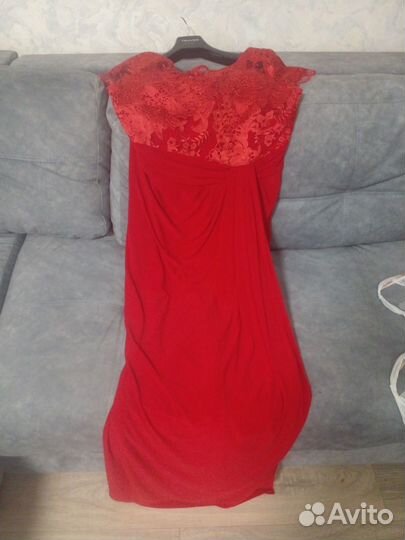 Вечернее платье красное в пол