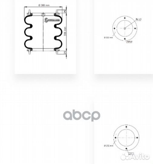 84-00107-SX пневмопод. в сборе12x3 3B-300 верх