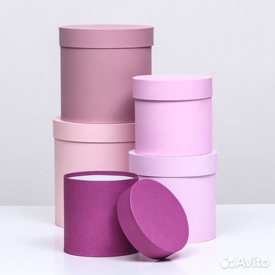 Набор шляпных коробок 5 в 1 'Феерия', 23 х 23 15 х