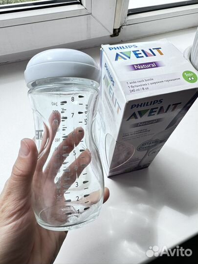 Бутылочка philips avent natural стекло 240 мл