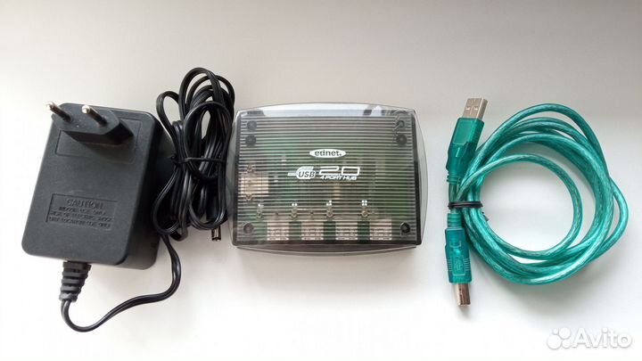 Ednet активный USB Hub 2.0, 4 порта 480Мбит/с