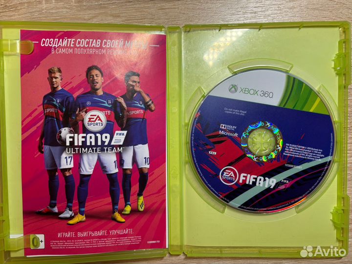 Диск fifa 19 xbox 360