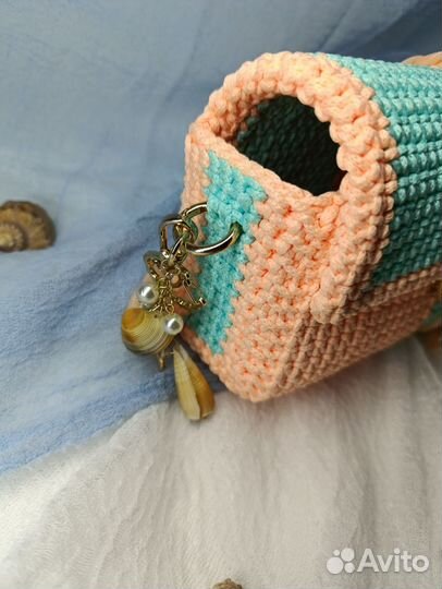 Вязаная сумка ракушка