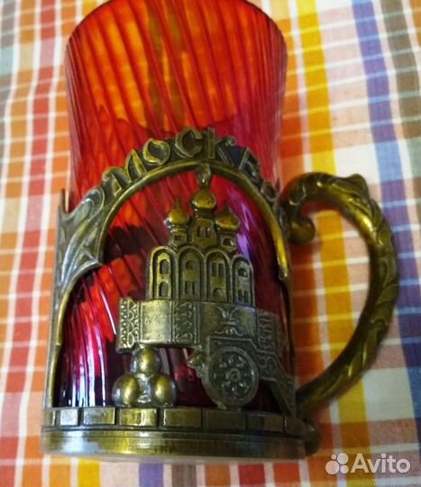 Кружка сувенирная СССР с подстаканником Винтаж