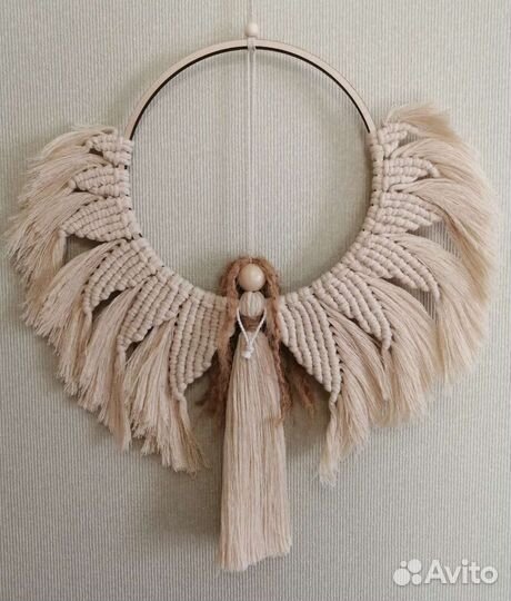 Панно, ловец снов, макраме, декор, ангел, сова