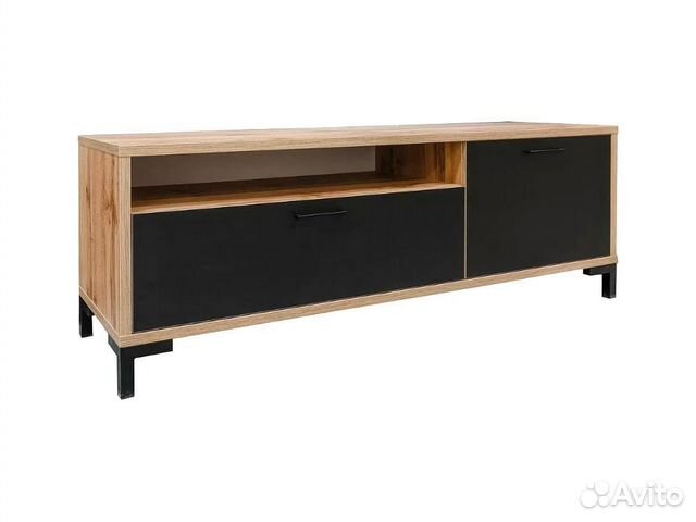 Тумба для тв блэквуд, Дуб Вотан + чёрный