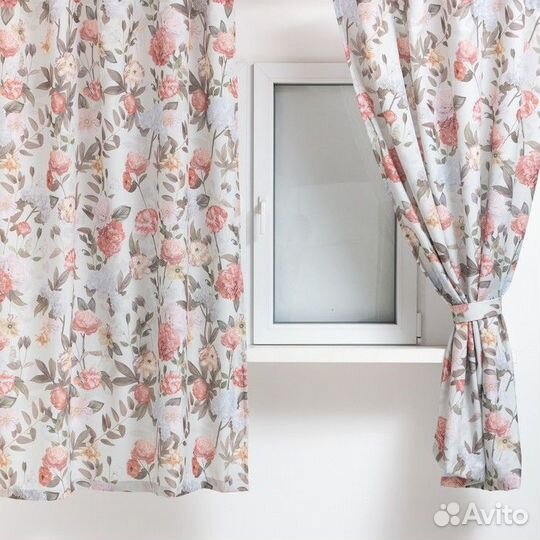 Комплект штор для кухни с подхватами Этель 'Цветущ