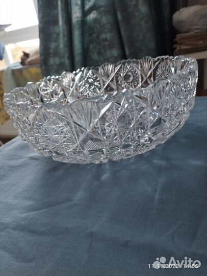 Салатник, конфетница хрустальная