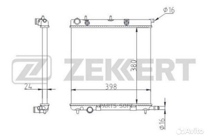 Радиатор охлаждения Пежо 207 06