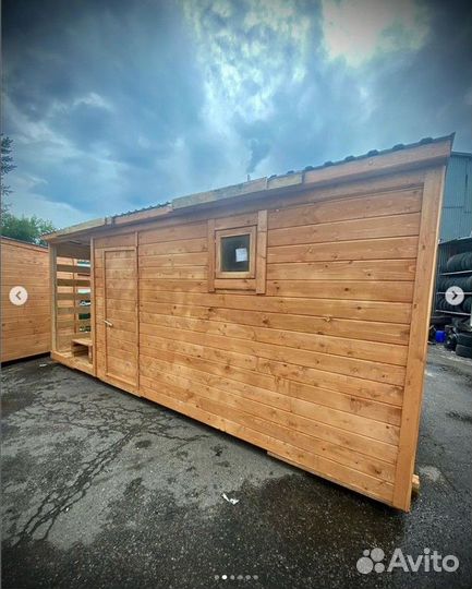 Бытовка с дровником