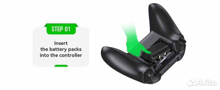 XBox Series/One заряд.станция+2аккум.1300mAh,новая