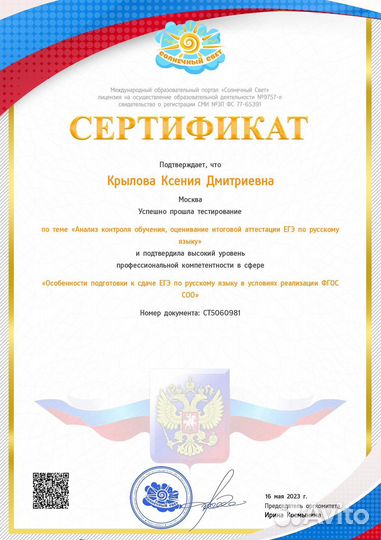 Репетитор по русскому языку