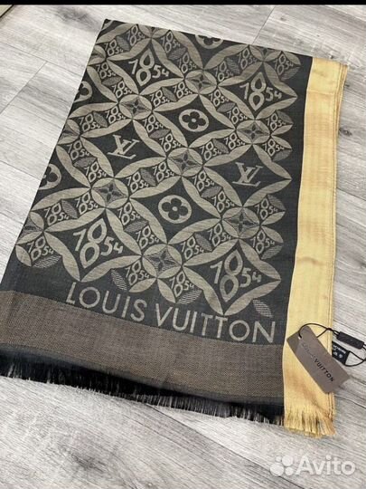 Палантин шарф кашемир Louis Vuitton графитовый