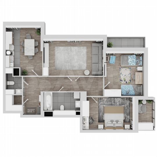 3-к. квартира, 98,1 м², 10/22 эт.