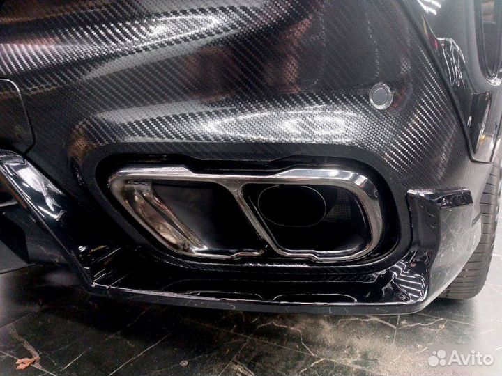 Двойные насадки на выхлоп черные BMW X6 G06