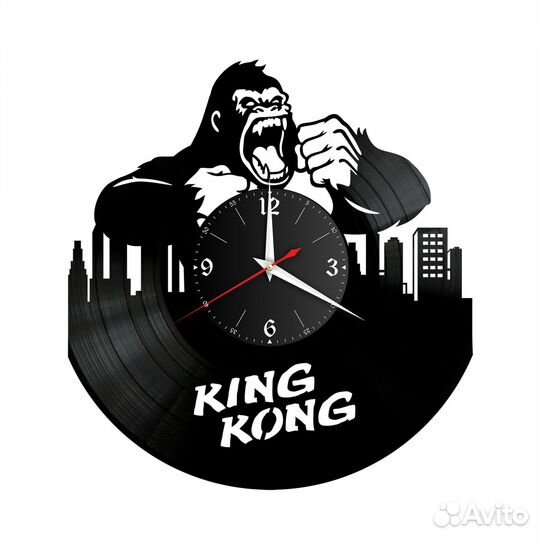 Часы настенные Кинг-Конг из винила, №1