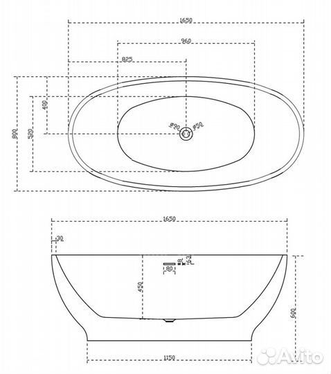 Акриловая ванна abber AB9207MB черная