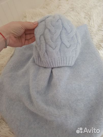 Берет с платком из ангоры