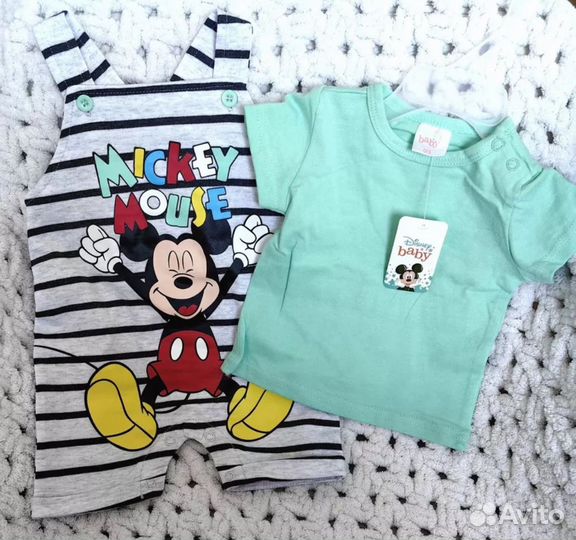 68-80 86-92 Песочник для мальчика с Микки Маусом
