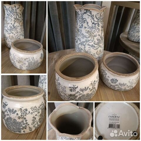 Ваза горшок цветочный вазон Clayre&Eef(Нидерланды)