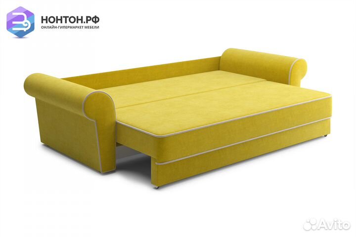Диван еврокнижка Прованс 3-х местный горчичный
