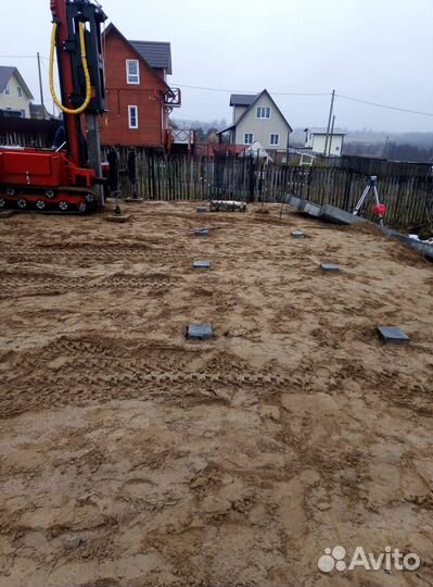 Фундамент на ж/б сваях, забивка жб свай Устюжна