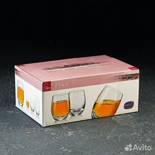 Набор стопок Bohemia Crystal 'Клаб', 60 мл, 6 шт
