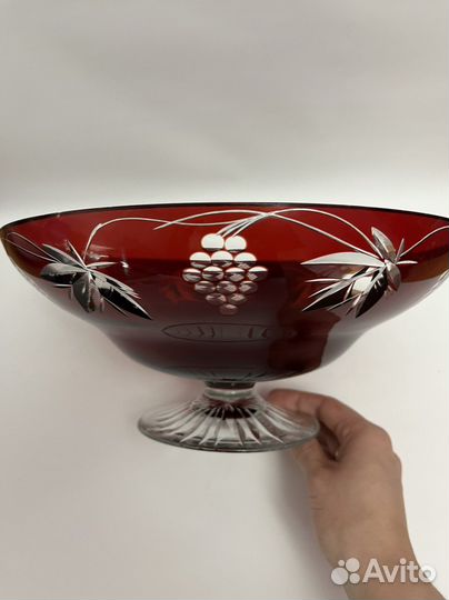 Вазы для фруктов цветное стекло хрусталь СССР