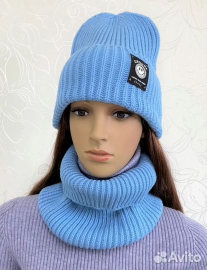 Комплект шапка и снуд