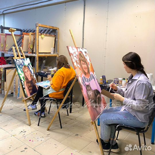 Портрет по фото на холсте для подарка другу