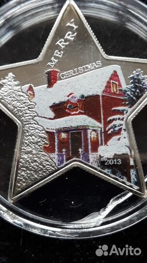 Монета-С Рождеством,В виде Звезды.2013г