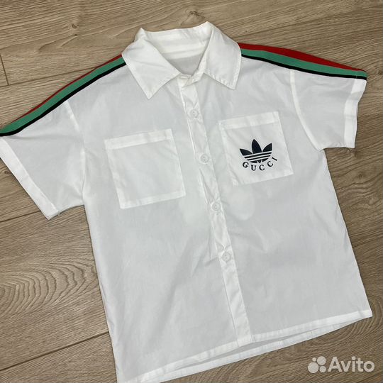 Рубашка поло Gucci Adidas гуччи адидас 110-160