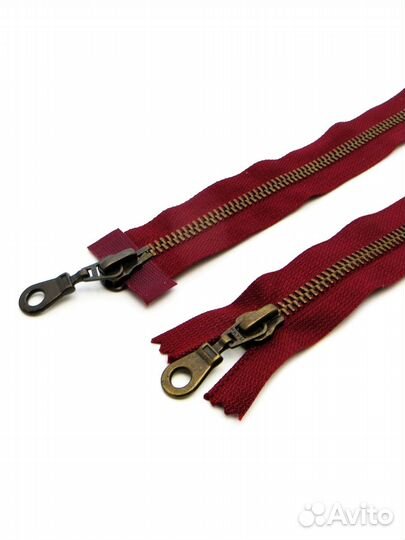 Молния металлическая 1шт.(2 бегунка), в картонной