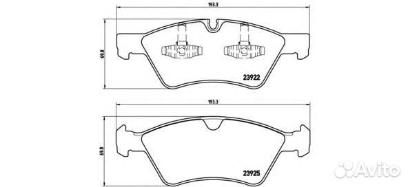 Колодки тормозные дисковые перед P50063 Brembo