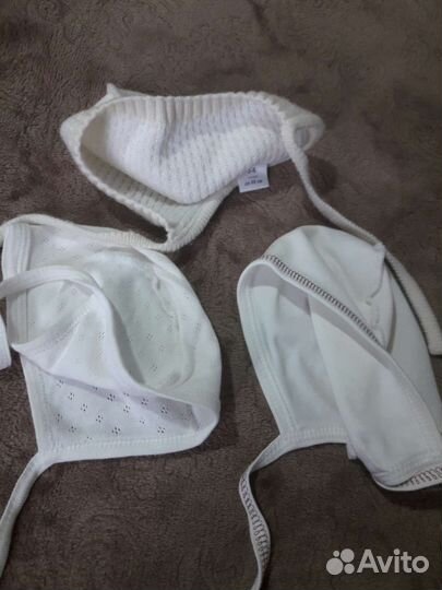 Чепчик, шапочка за 3 шт. от 3 до 6 мес