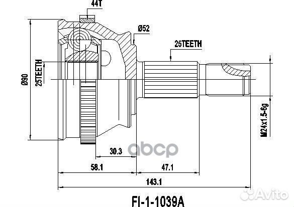 Шрус наружный (к-кт) fiat Boxer 1.8 16v 1995-20