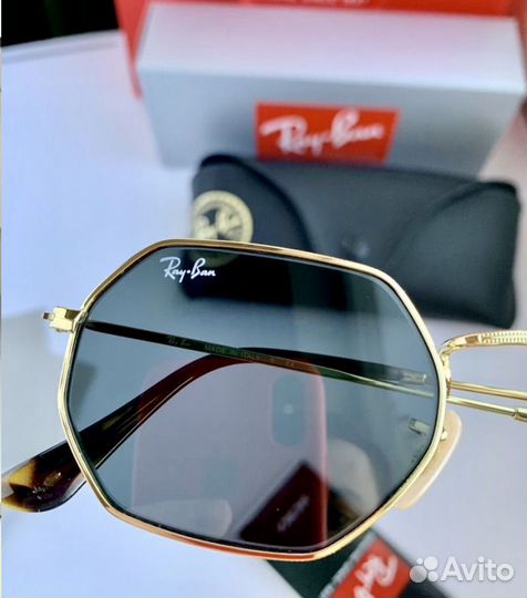 Солнцезащитные очки ray ban octagonal черные