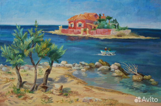 Картина маслом море италия пейзаж