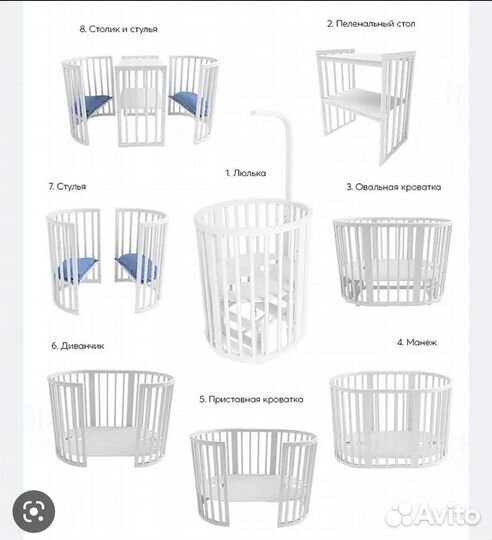 Детская кроватка с маятником