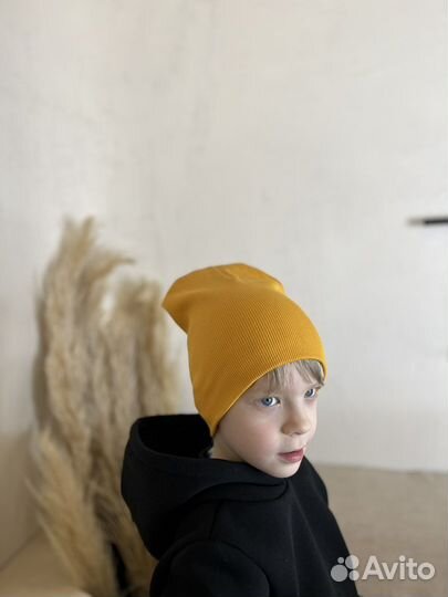 Детская шапка охра