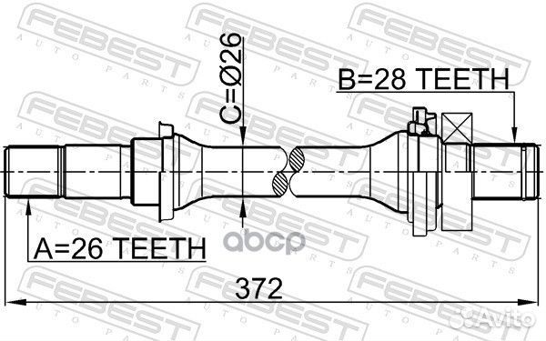 Полуось прав 2212spamt Febest
