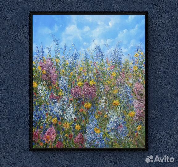 Картина маслом Полевые цветы