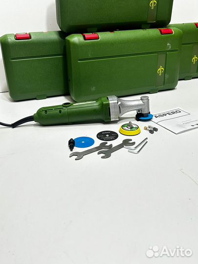 Угловой гравер с усиленным валом в кейсе