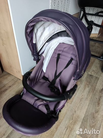 Коляска 3 в 1 эко кожа фиолетовый цвет