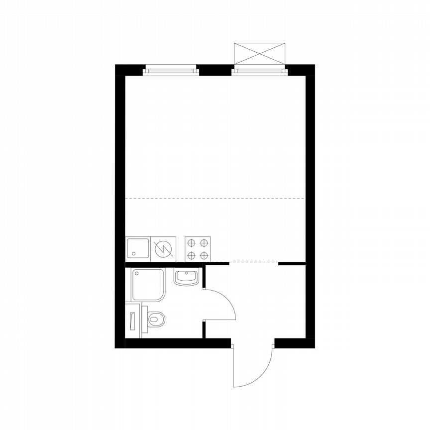 Квартира-студия, 25,4 м², 18/28 эт.