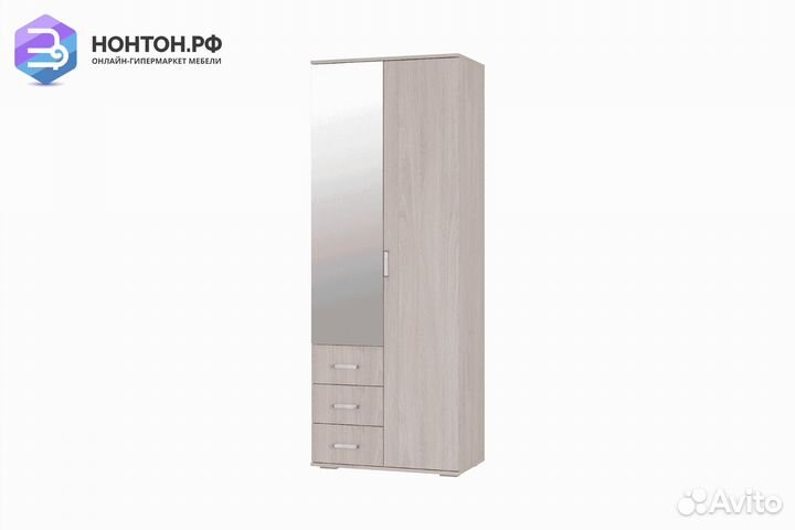 Шкаф двухстворчатый Белла ясень белый