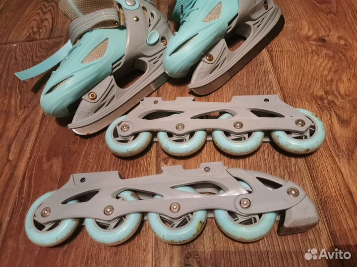 Коньки детские, раздвижные 35-38р