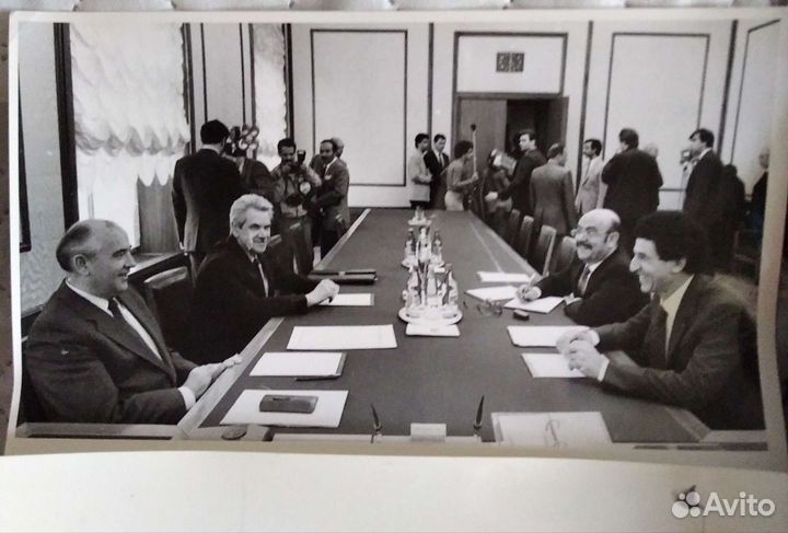 Фото СССР. М.Горбачев, Громыко, Миттеран